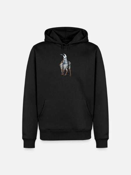 Alpensteinbock Sternzeichen Klettern Berggipfel - Männer Premium Bio Hoodie - Schwarz