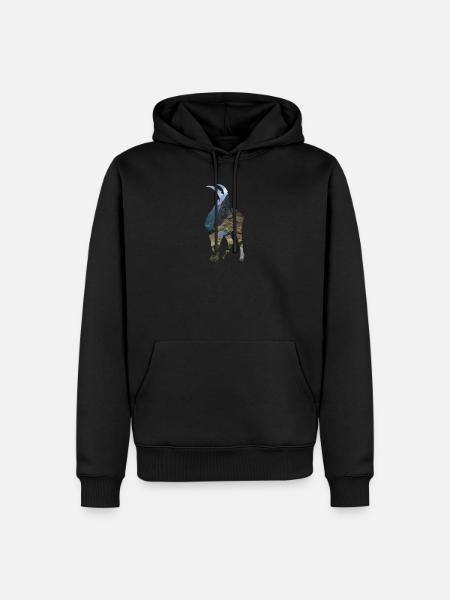 Alpensteinbock Sternzeichen Bergwandern - Männer Premium Bio Hoodie - Schwarz