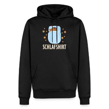 Rotkehlchen kuschelt mit Teddy Schlafshirt Vogel - Männer Premium Bio Hoodie - Schwarz - Vorne - Nico (187cm)