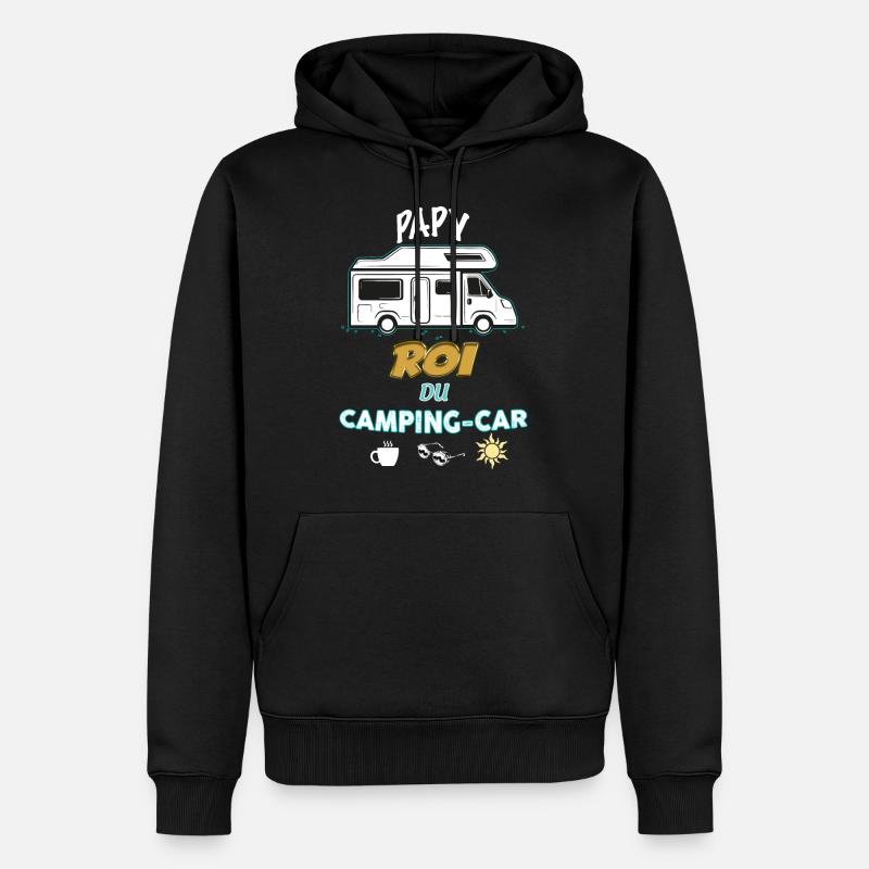 Camping-car papy Roi - Sweat à capuche Premium bio Homme - noir