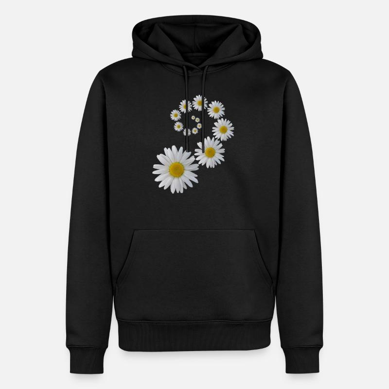 Marguerites fleur, fleur, floral, fleuron - Sweat à capuche Premium bio Homme - noir