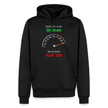 Die Grünen Auf 180 Tempolimit - Männer Premium Bio Hoodie - Schwarz - Vorne - Nico (187cm)