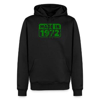 Made in 1972 b - Sweat à capuche Premium bio Homme - noir - Devant - Nico (187cm)