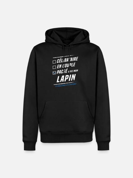 Pacsé avec mon lapin - Sweat à capuche Premium bio Homme - noir