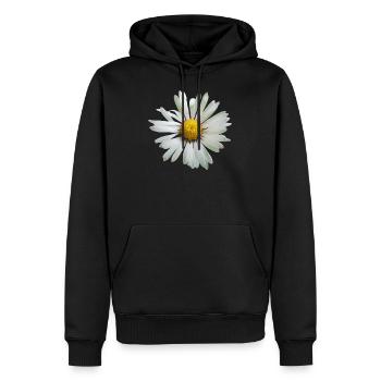 Marguerites fleur, fleur, marguerite, floral - Sweat à capuche Premium bio Homme - noir - Devant - Nico (187cm)
