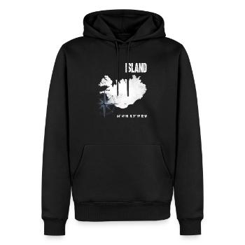 Island Ostsee Insel Koordinaten Karte Urlaub - Männer Premium Bio Hoodie - Schwarz - Vorne - Nico (187cm)