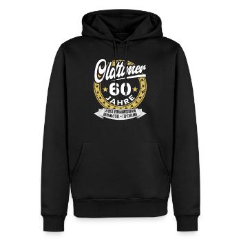 60e anniversaire oldtimer 60 ans - Sweat à capuche Premium bio Homme - noir - Devant - Nico (187cm)