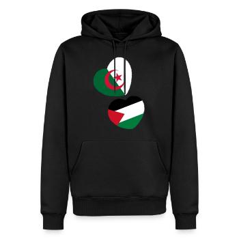 Algerien & Palästina - Männer Premium Bio Hoodie - Schwarz - Vorne - Nico (187cm)