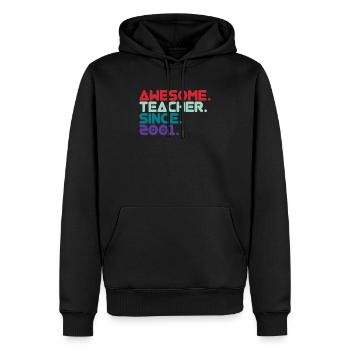 Awesome Teacher since 2001 Lehrer seit 2001 - Männer Premium Bio Hoodie - Schwarz - Vorne - Nico (187cm)
