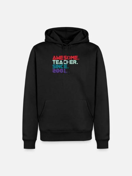 Awesome Teacher since 2001 Lehrer seit 2001 - Männer Premium Bio Hoodie - Schwarz