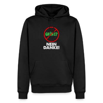 Grün? Nein Danke! Anti Grüne Anti Bearbock - Männer Premium Bio Hoodie - Schwarz - Vorne - Nico (187cm)