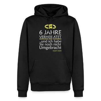 6 Jahre Verheiratet Zuckerhochzeit Geschenk - Männer Premium Bio Hoodie - Schwarz - Vorne - Nico (187cm)