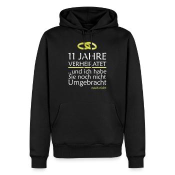 11 Jahre Verheiratet Stahlhochzeit Geschenk - Männer Premium Bio Hoodie - Schwarz - Vorne - Nico (187cm)