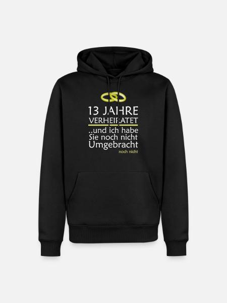 13 Jahre Verheiratet Veilchenhochzeit Geschenk - Männer Premium Bio Hoodie - Schwarz