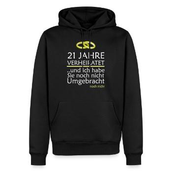 21 Jahre Verheiratet Opalhochzeit Geschenk - Männer Premium Bio Hoodie - Schwarz - Vorne - Nico (187cm)
