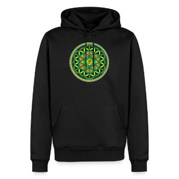 Yoga Meditation Blume des Lebens Heilige Geometrie - Männer Premium Bio Hoodie - Schwarz - Vorne - Nico (187cm)