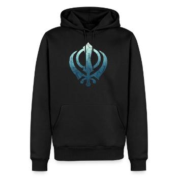 Khanda Sikh Symbol Sikhismus Religion Spirituell - Männer Premium Bio Hoodie - Schwarz - Vorne - Nico (187cm)