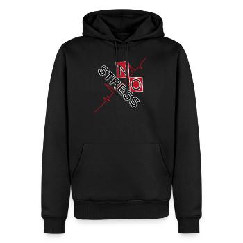 no stress t-shirt - Men’s Premium Organic Hoodie - black - Front - Nico (187cm)