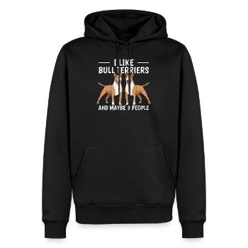 Bullterrier I Like Bull Terriers - Männer Premium Bio Hoodie - Schwarz - Vorne - Nico (187cm)