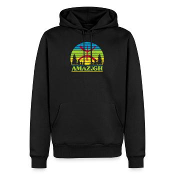 Amazigh - Männer Premium Bio Hoodie - Schwarz - Vorne - Nico (187cm)