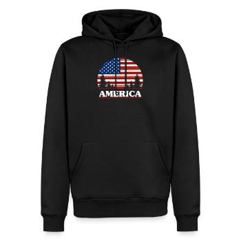 Etats-Unis - Sweat à capuche Premium bio Homme - noir - Devant - Nico (187cm)