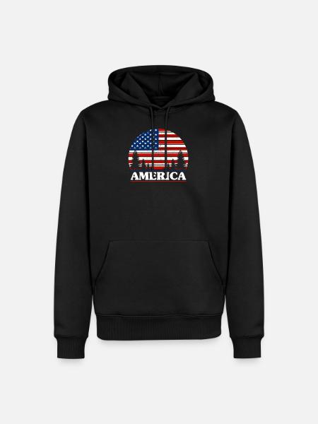 Etats-Unis - Sweat à capuche Premium bio Homme - noir