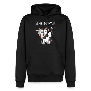 Akupunktur Medizin Akuhpunktur Kuh Wortspiel - Männer Premium Bio Hoodie - Schwarz - Vorne - Nico (187cm)