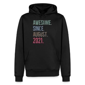 Großartig seit August 2021 - Männer Premium Bio Hoodie - Schwarz - Vorne - Nico (187cm)