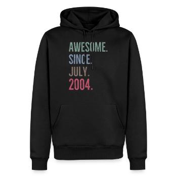 Génial depuis juillet 2004 - Sweat à capuche Premium bio Homme - noir - Devant - Nico (187cm)