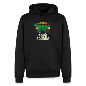 Papa Saurus Rex Papa Dinosaur Papasaurus - Men’s Premium Organic Hoodie - black - Front - Nico (187cm)