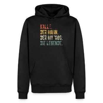 Vorname Name Kalle Der Mann Der Mythos Die Legende - Männer Premium Bio Hoodie - Schwarz - Vorne - Nico (187cm)