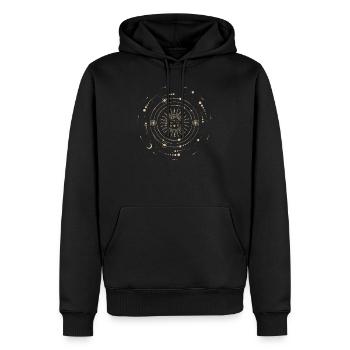 Mond, Sonne, Esoterik, Taro, Boho, Henna, witch - Männer Premium Bio Hoodie - Schwarz - Vorne - Nico (187cm)