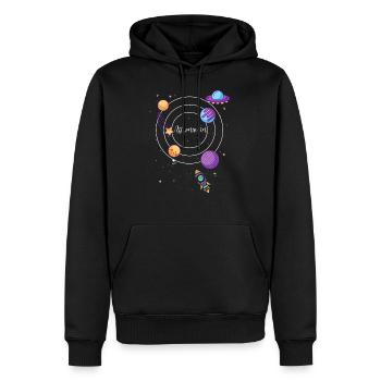 Astronaute, Espace, Planète, Étoile, Lune, Soleil - Sweat à capuche Premium bio Homme - noir - Devant - Nico (187cm)