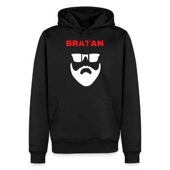 bratulja - Männer Premium Bio Hoodie - Schwarz - Vorne - Nico (187cm)