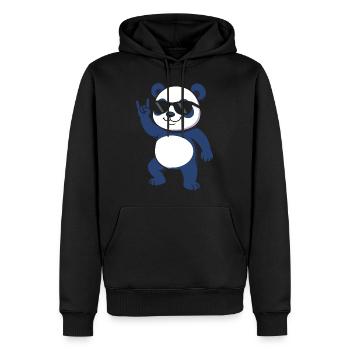 Süßer Panda – Lustiges Tier Design für Panda-Fans - Männer Premium Bio Hoodie - Schwarz - Vorne - Nico (187cm)