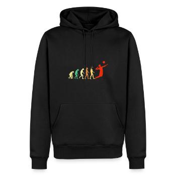 Évolution du volleyball - Sweat à capuche Premium bio Homme - noir - Devant - Nico (187cm)