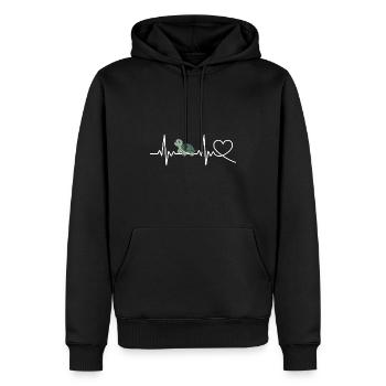 Battement de cœur Tortue - Sweat à capuche Premium bio Homme - noir - Devant - Nico (187cm)