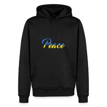 Peace Ukraine Flag - Men’s Premium Organic Hoodie - black - Front - Nico (187cm)