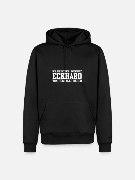 Eckhard Name Design - Männer Premium Bio Hoodie - Schwarz