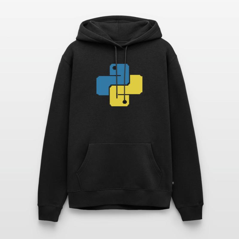 Python Pixelart Männer Premium Bio Hoodie