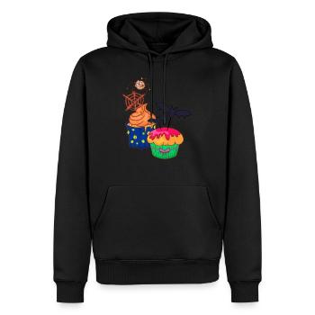 Gâteau au muffin Halloween - Sweat à capuche Premium bio Homme - noir - Devant - Nico (187cm)