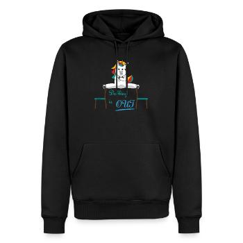 unicorn - Men’s Premium Organic Hoodie - black - Front - Nico (187cm)