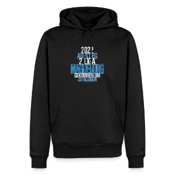 Magdeburg Aufstieg - Männer Premium Bio Hoodie - Schwarz - Vorne - Nico (187cm)