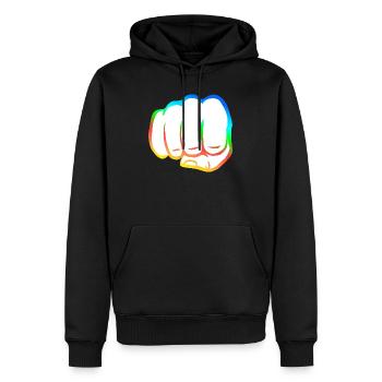 Geballte Faust bunt fist bump cool Logo Symbol - Männer Premium Bio Hoodie - Schwarz - Vorne - Nico (187cm)