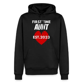 Devenir tante en 2023 - Sweat à capuche Premium bio Homme - noir - Devant - Nico (187cm)
