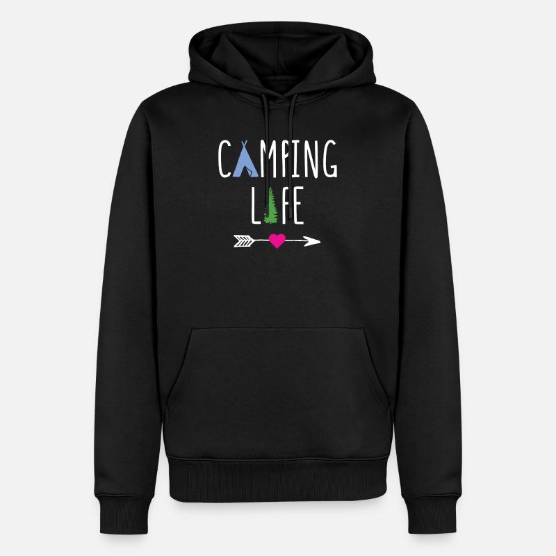 Leben auf dem Campingplatz - Männer Premium Bio Hoodie - Schwarz