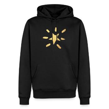 Stern Gold Weihnachten Symbol Comic Xmas Strahlen - Männer Premium Bio Hoodie - Schwarz - Vorne - Nico (187cm)