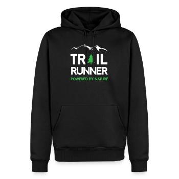 Trail Runner - Propulsé par la nature - Sweat à capuche Premium bio Homme - noir - Devant - Nico (187cm)