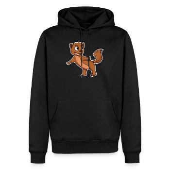Martre belette - Sweat à capuche Premium bio Homme - noir - Devant - Nico (187cm)