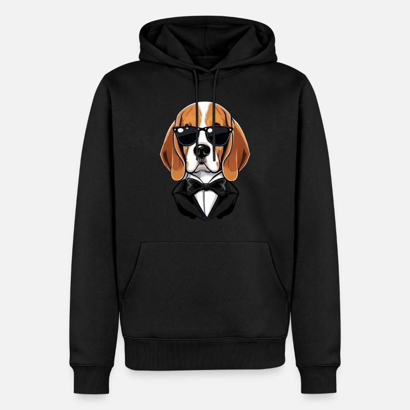 Chiot Beagle mignon - Sweat à capuche Premium bio Homme - noir